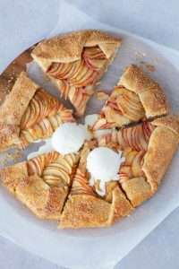 Picture of a of Apple Galette with a scoops of ice cream on top made by Peter Sawkins